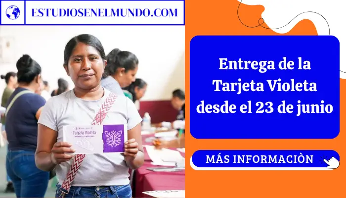 Mujer beneficiaria recibe su Tarjeta Violeta en un módulo de la Alcaldía Cuauhtémoc